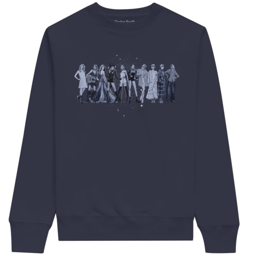 Taylor Swift ERAS Midnights Black Graphic Women's Crewneck Sweater XL